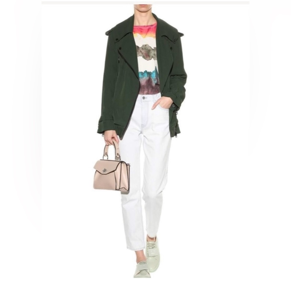 Acne Studios Lilja Belted Twill Biker Style Forest Green Jacket